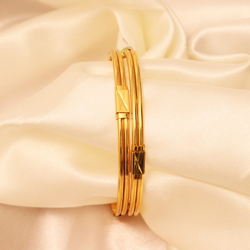 Classic Gold-Plated Bangle Set - Image 2