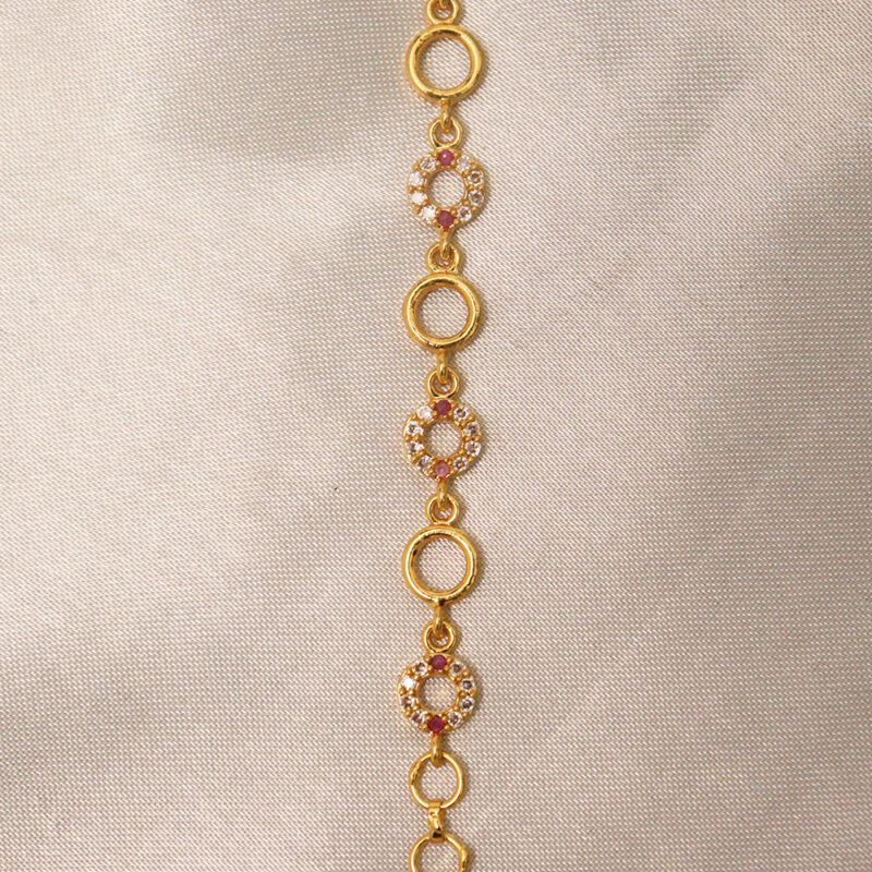 Sparkling Pink Circle Bracelet