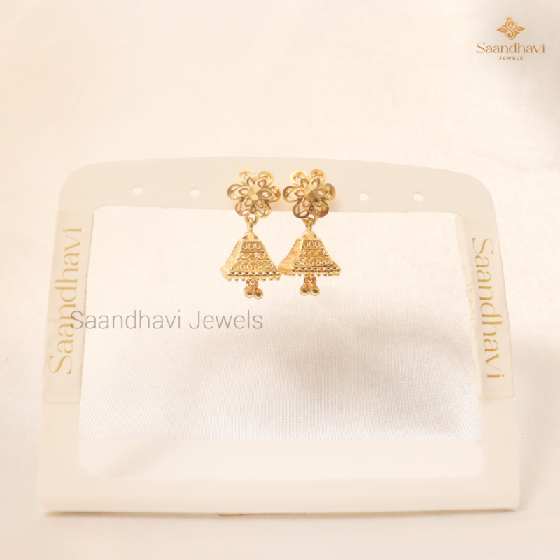 Golden Blossom Jhumkas - Image 3
