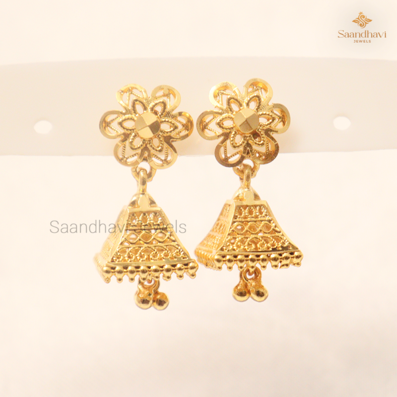 Golden Blossom Jhumkas