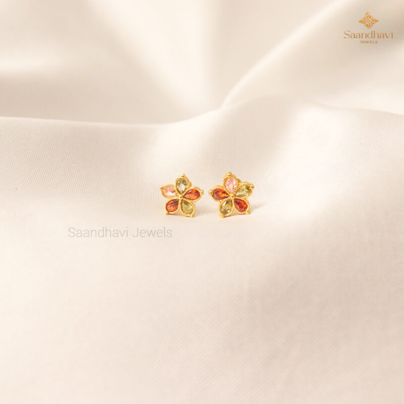 Multicolor Petal Studs - Image 2