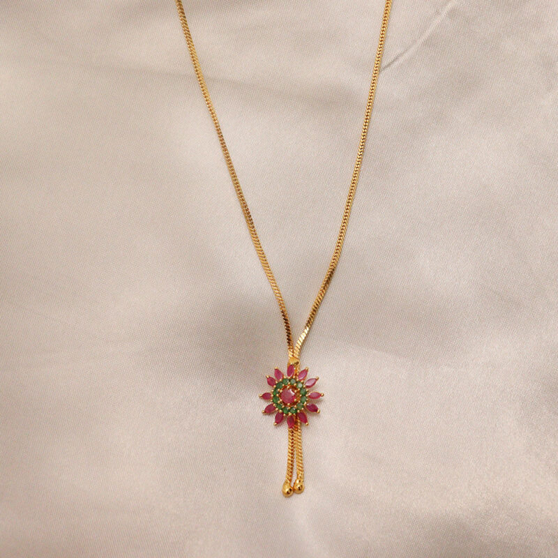 Gold-plated Dollar with Ruby and Emerald Stones - Image 2