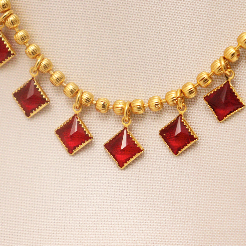 Hessonite Diamond Gorgeous Necklace - Image 2