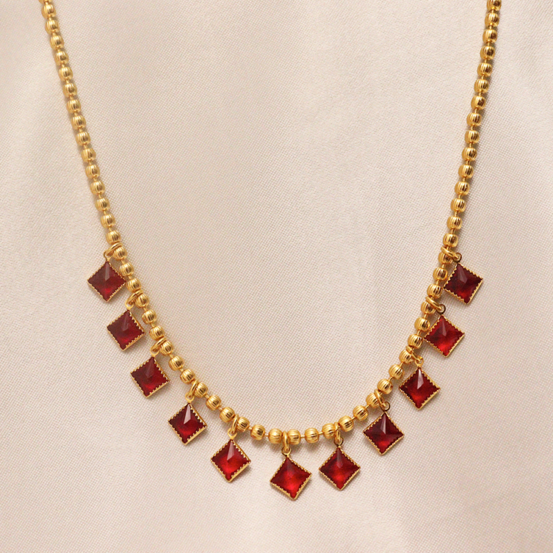 Hessonite Diamond Gorgeous Necklace