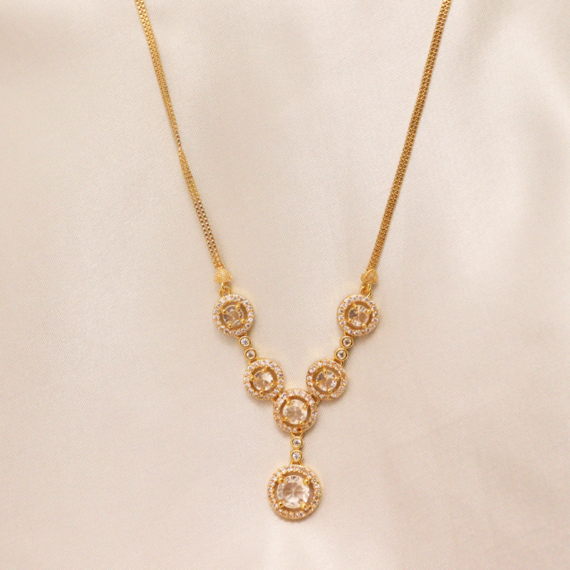 Shimmering Crystal Drop Necklace - Image 2