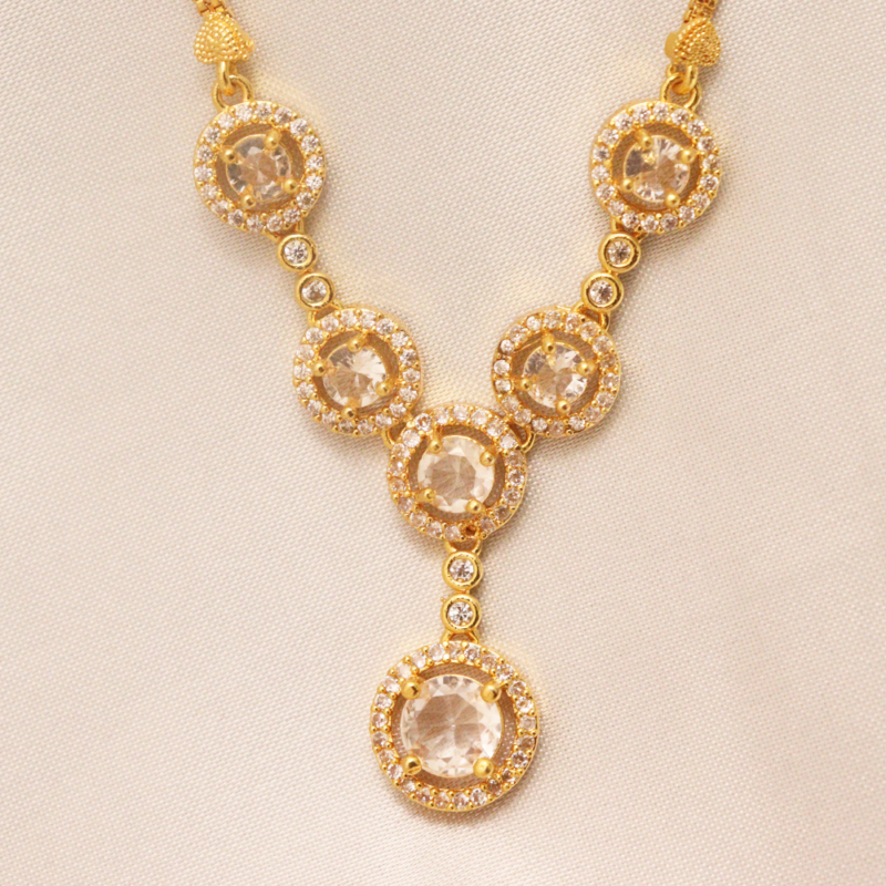 Shimmering Crystal Drop Necklace