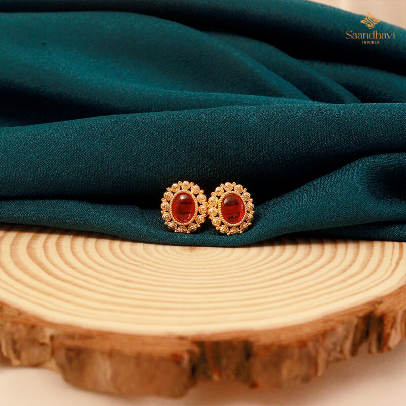 Crimson Bloom Studs