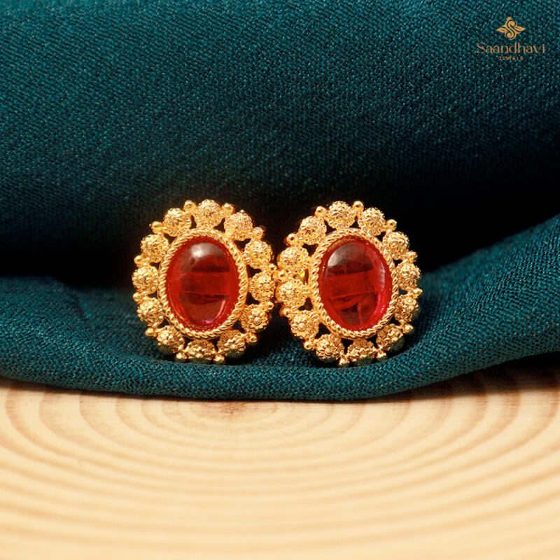 Crimson Bloom Studs - Image 2