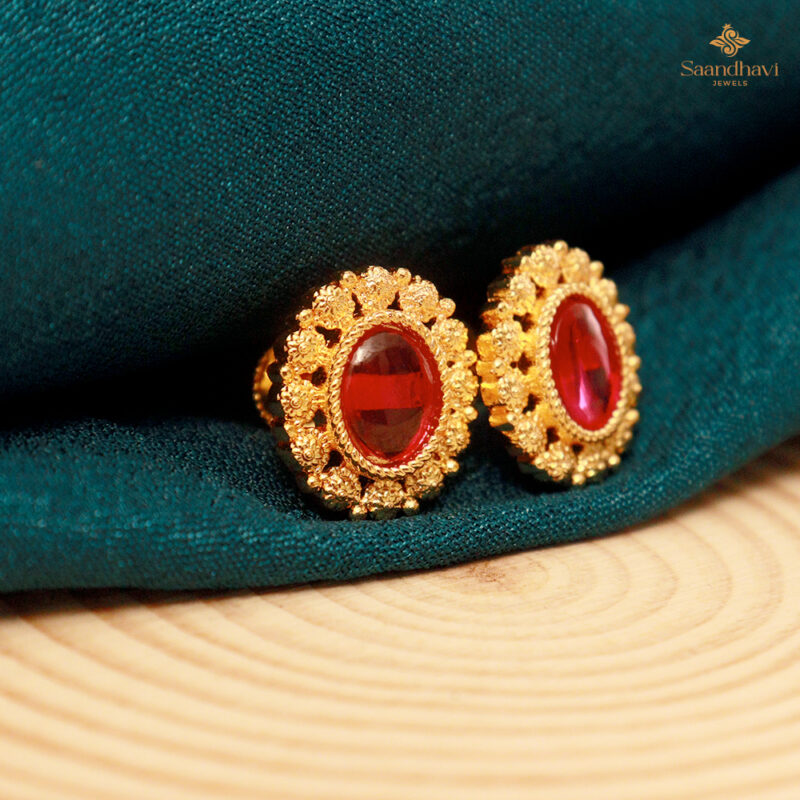 Crimson Bloom Studs - Image 3