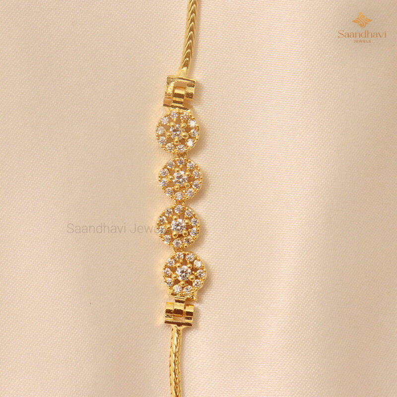 Sparkling Floral Mugappu Chain - Image 2